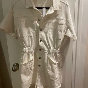 Talulah white denim romper
